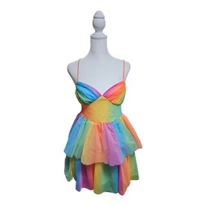 Shein Rainbow Pride Poofy Short Dress